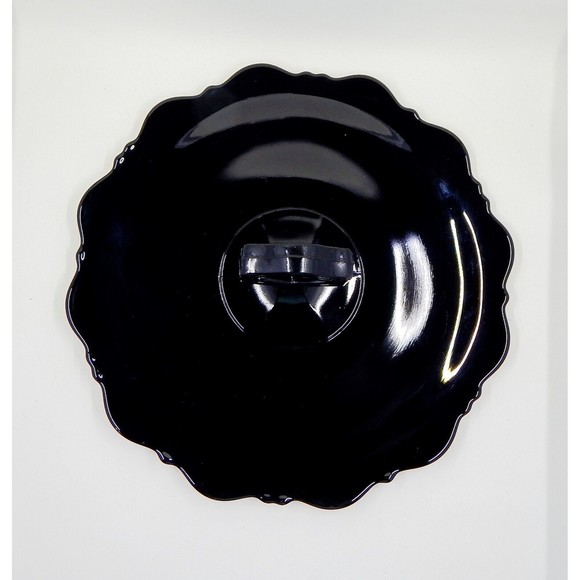 LE Smith Glass Mt. Pleasant Black Amethyst Single Handle Serving Tidbit Tray - Picture 5 of 8